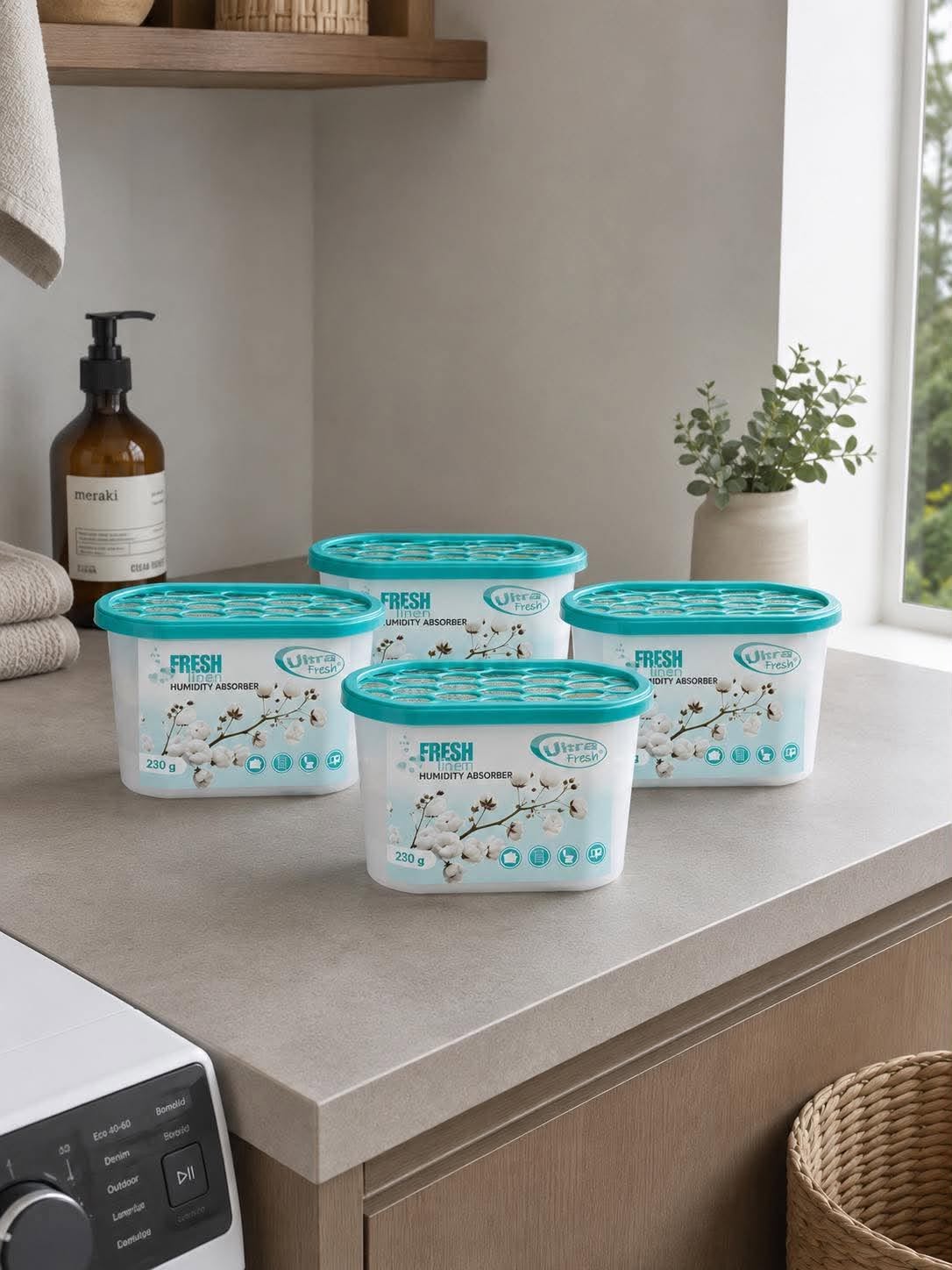 Fuktabsorberare med Cotton-doft - Förpackning med 4 st