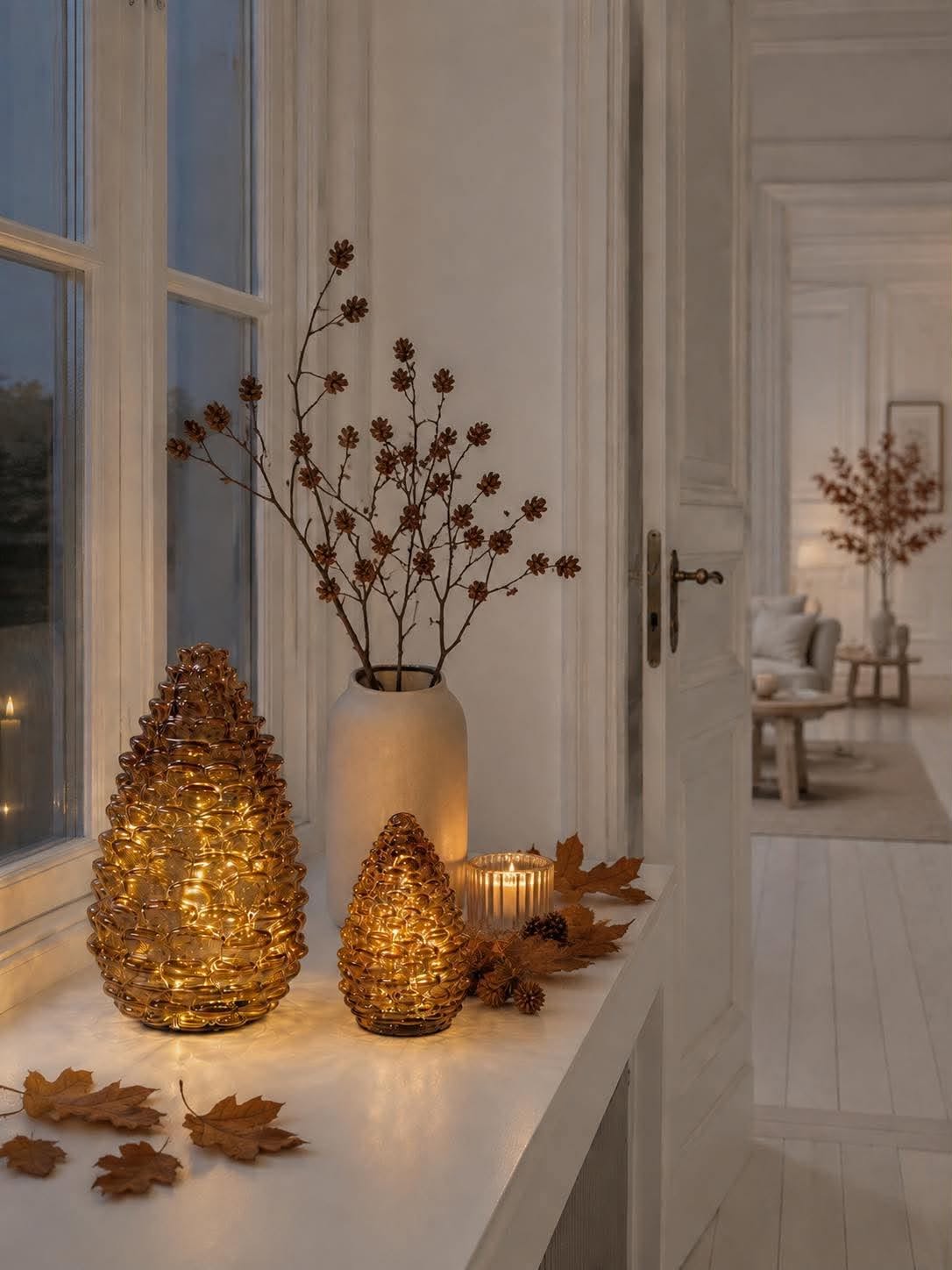 Kotte med led ljus - flera storlekar