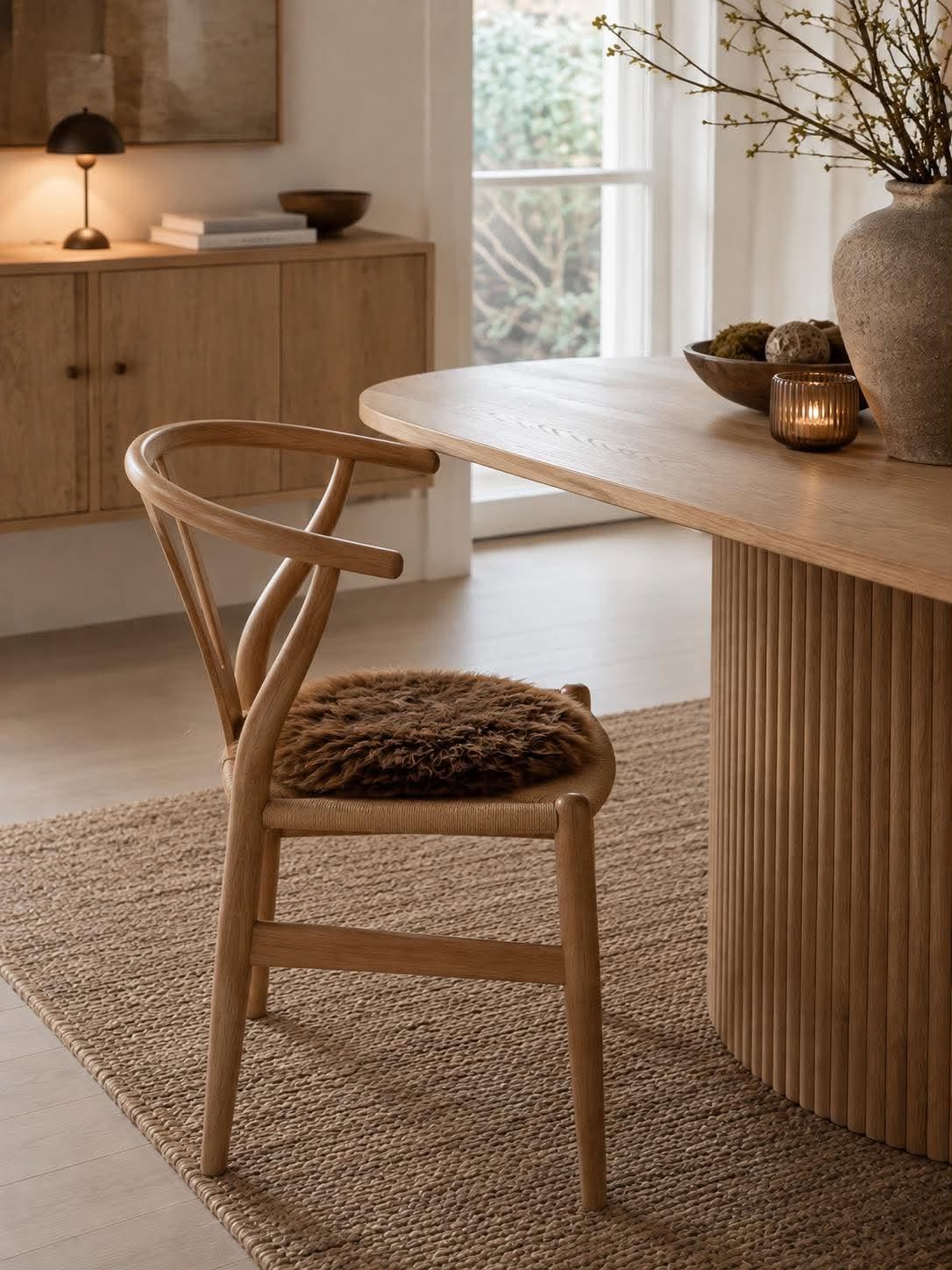 Sitsunderlag lammskinn - Ø 34cm brown
