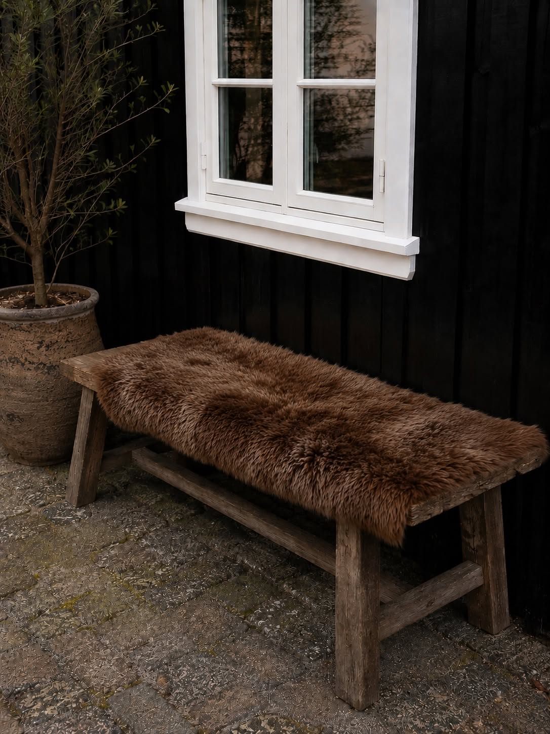 Gulvmatta i fårskinn 70x140 - Brown