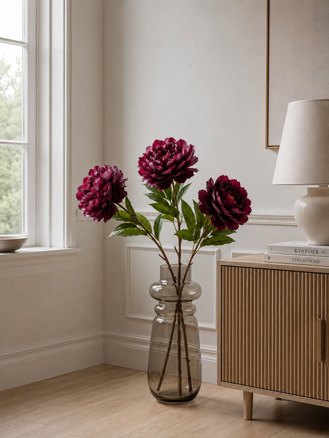 Pionstjälk 72 cm - Bordeaux