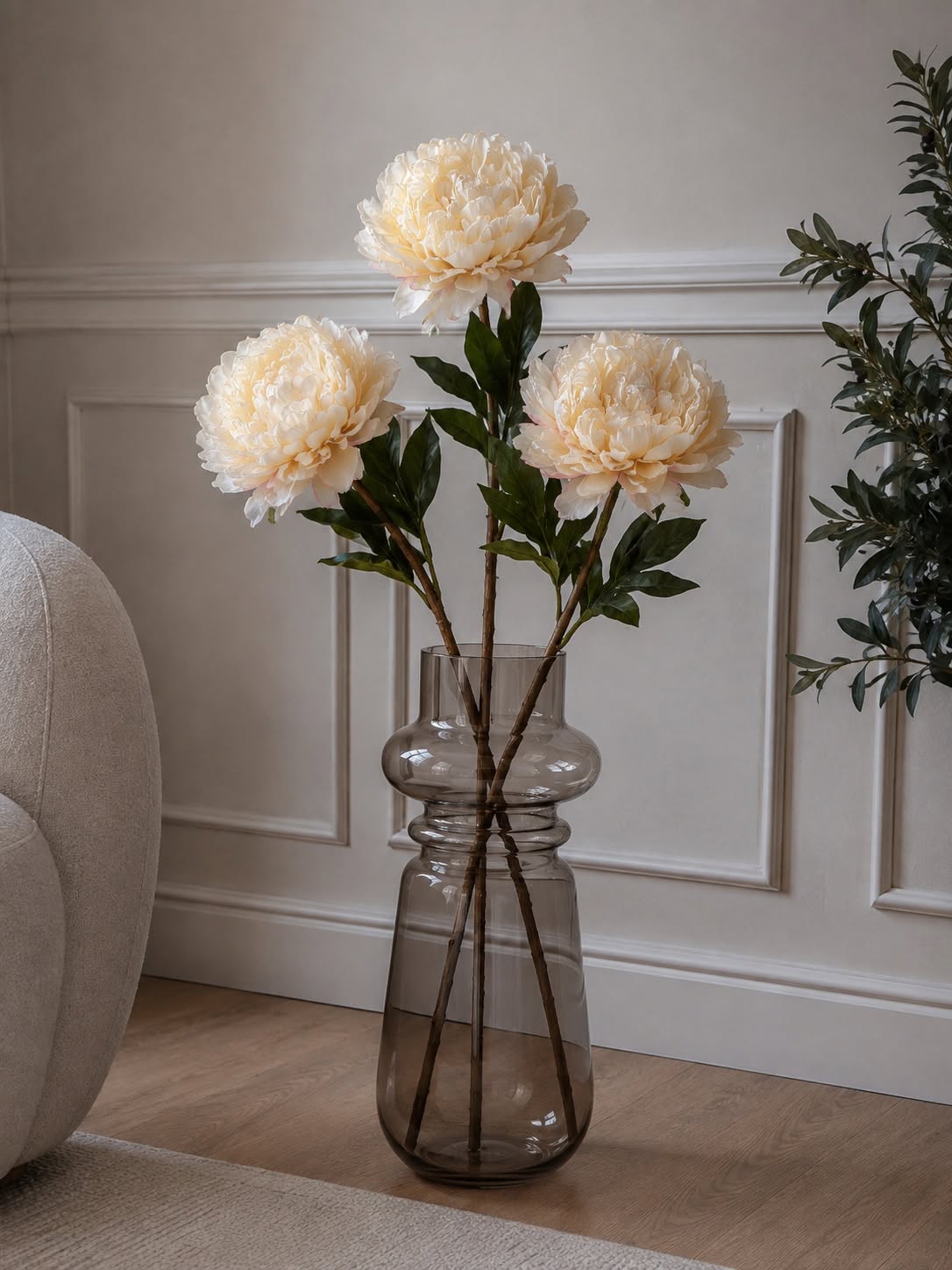 Pion stjälk 72 cm - Kräm