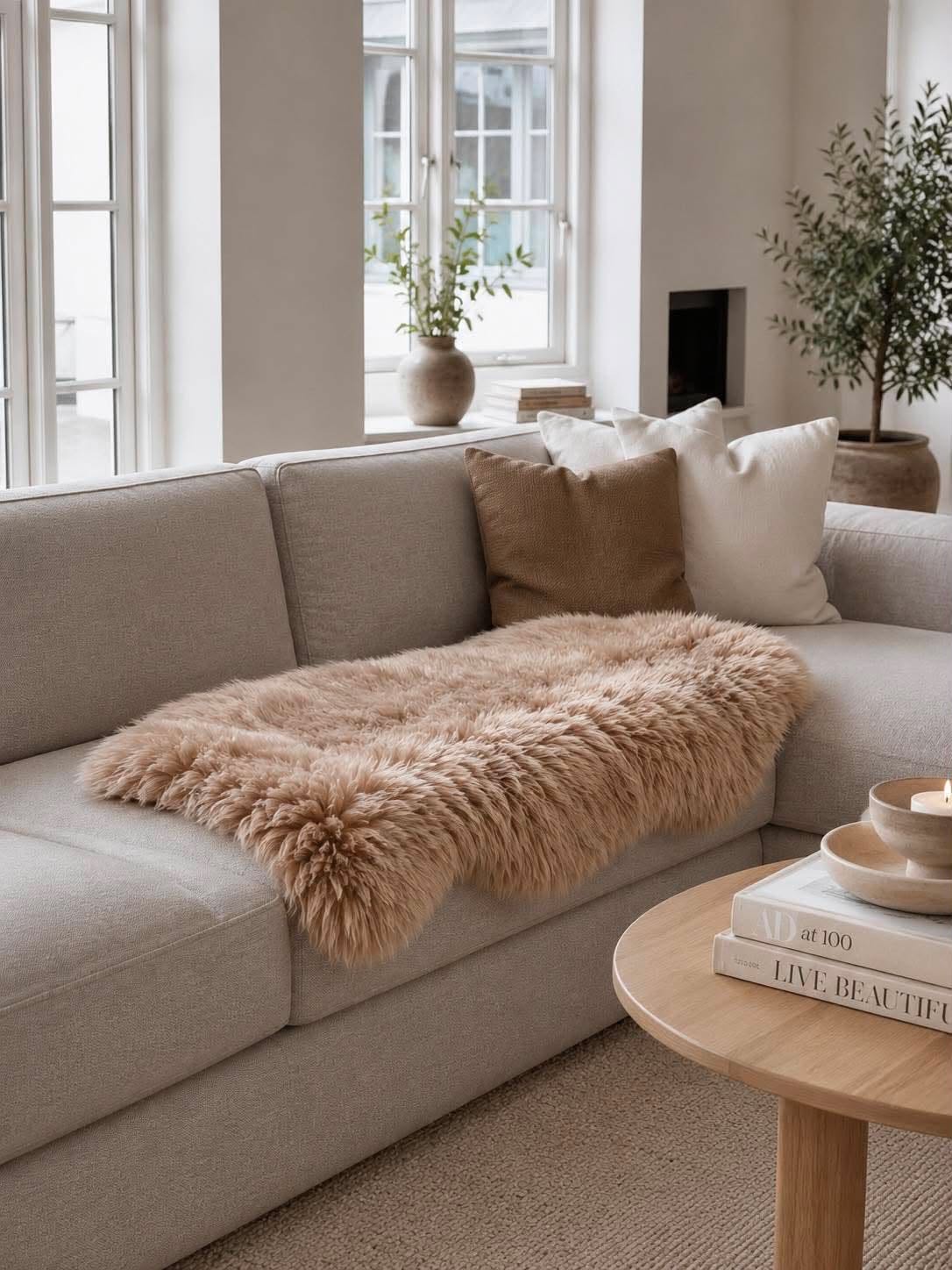 Lammskinn – Taupe 140cm