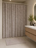 Badrumssats: Duschdraperi & badrumsmatta / Beige