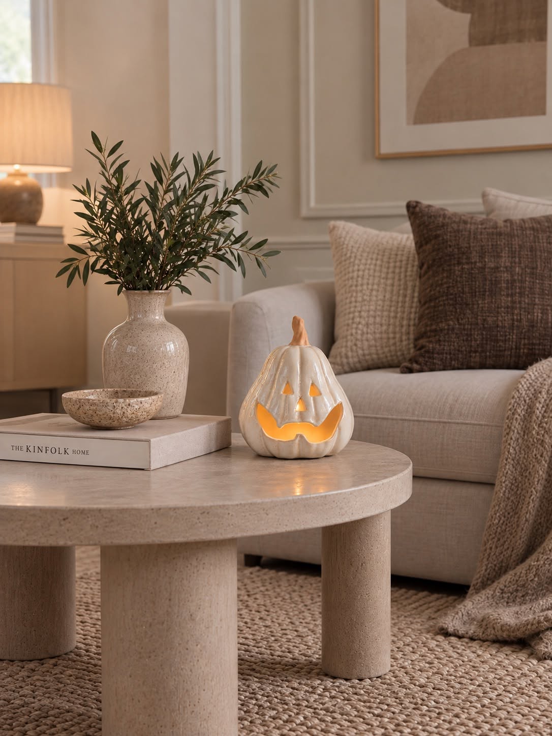 Pumpa med led-ljus - Beige