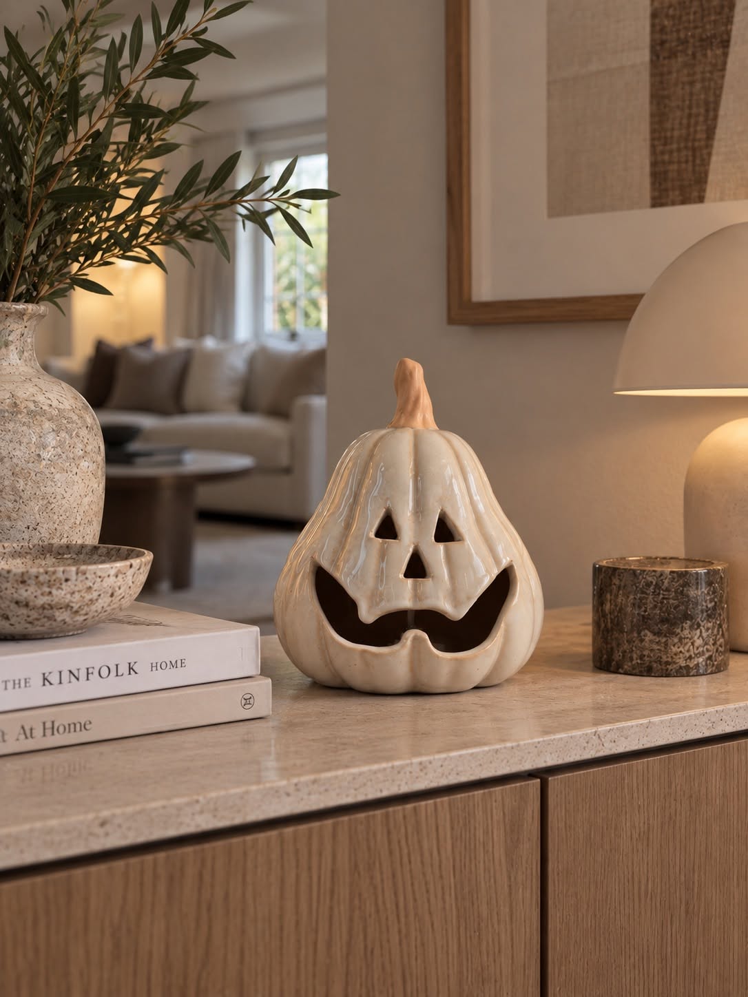 Pumpa med led-ljus - Beige