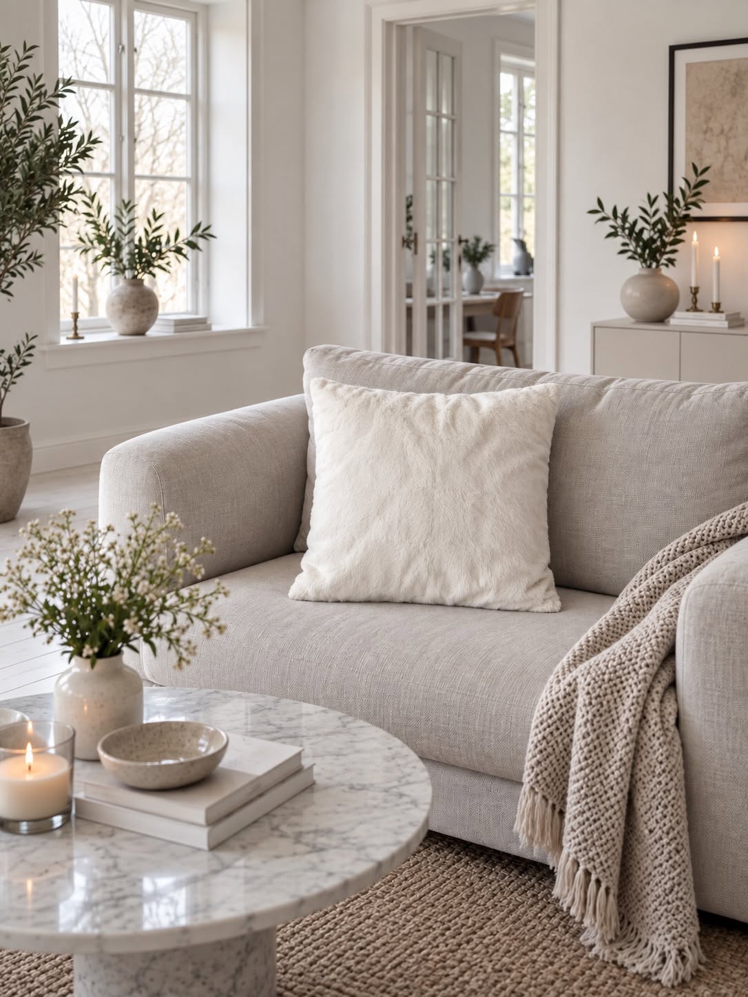 Pude med fyld 45x45 cm - White