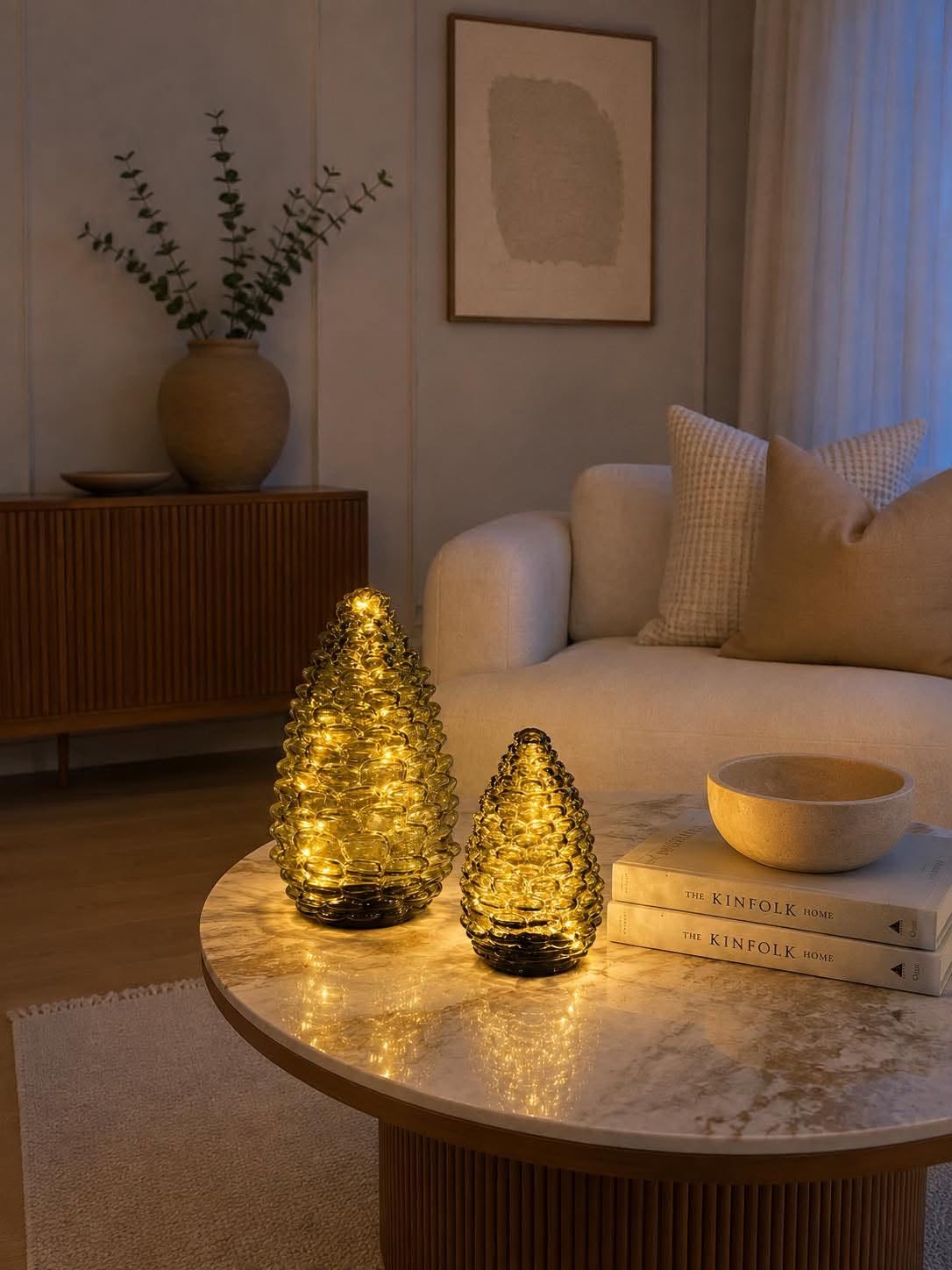 Kotte med led ljus - Grön