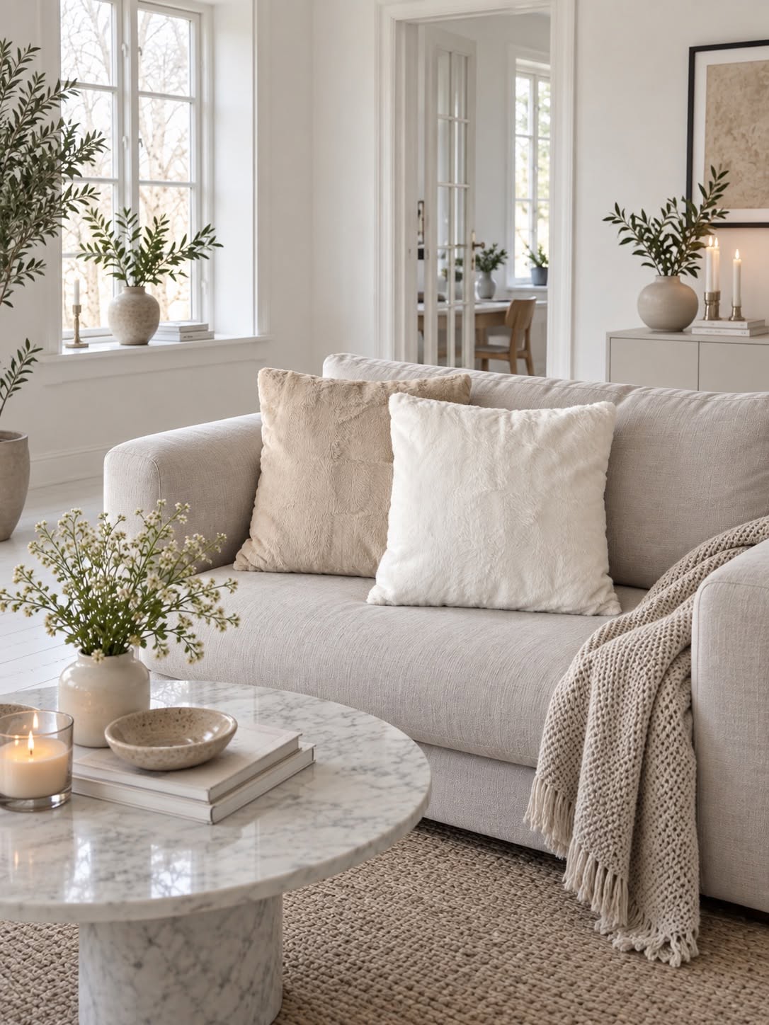 Pude med fyld 45x45 cm - White