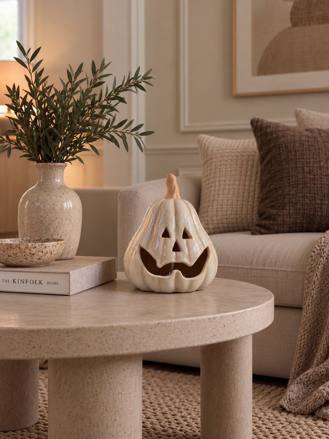 Pumpa med led-ljus - Beige