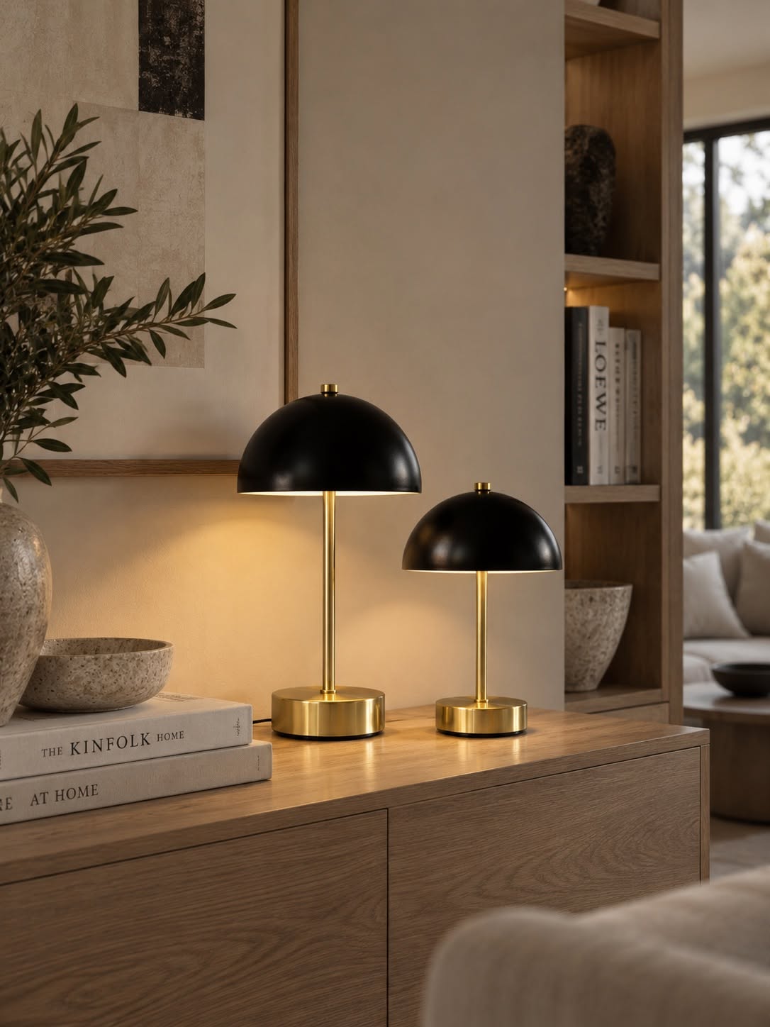 Bordlampa Black / Golden - flera storlekar