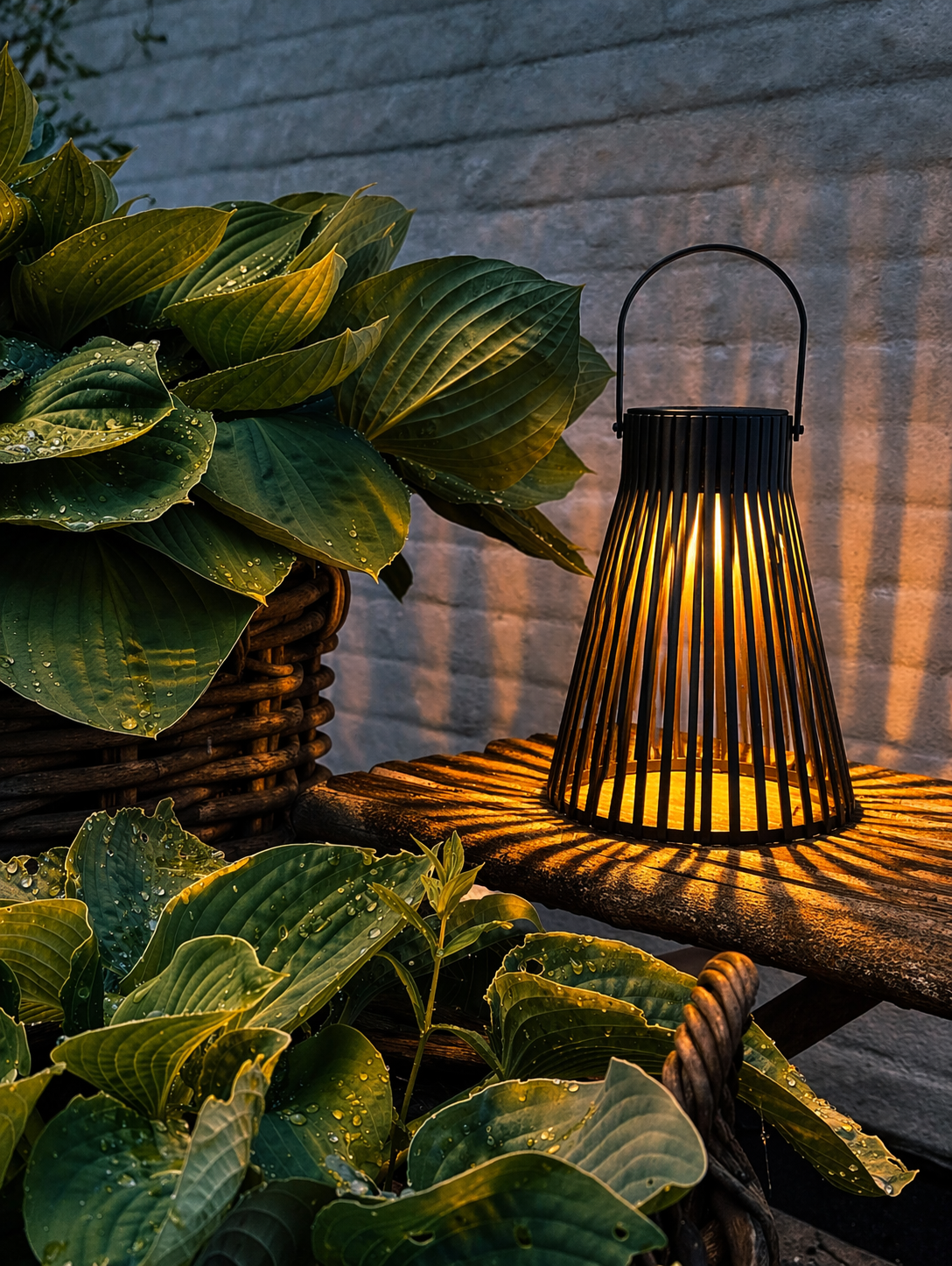Lykta med solceller - GARDEN BLACK 24cm