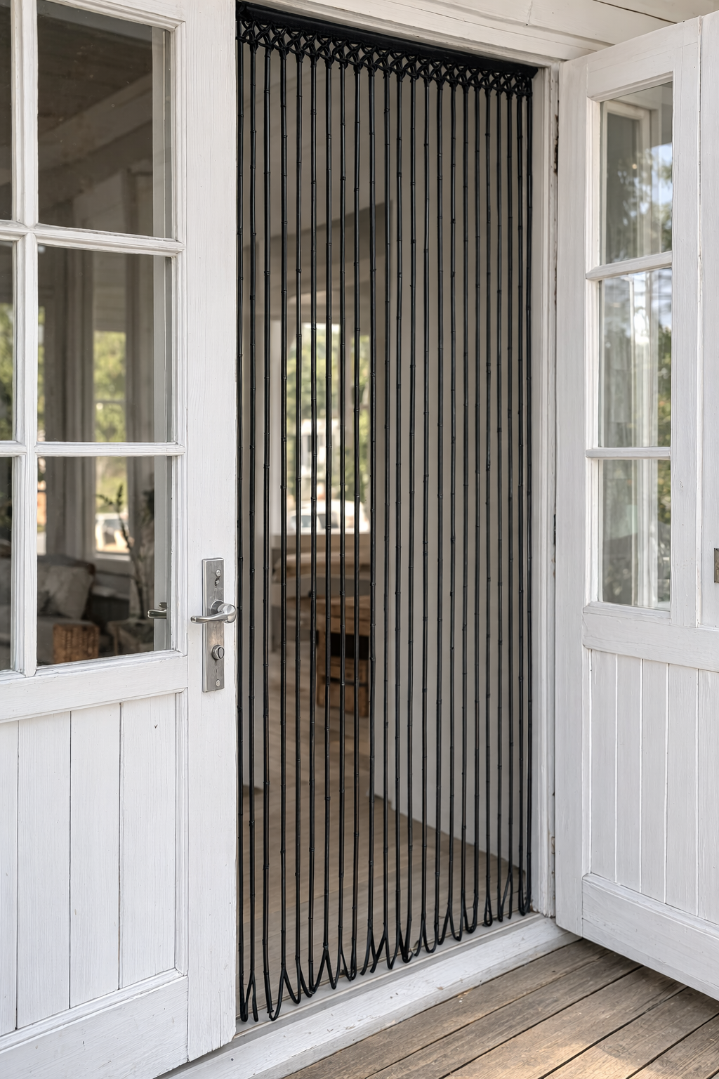 Gardin i bambu svart - 90x180