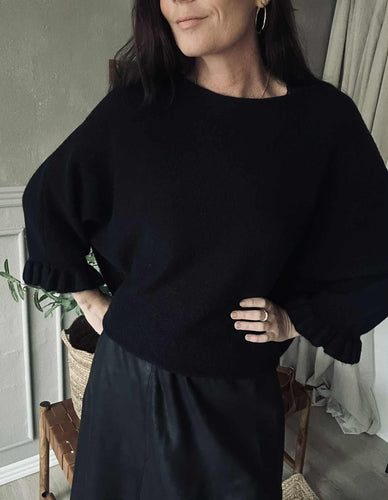 Stickad Fläder - Svart