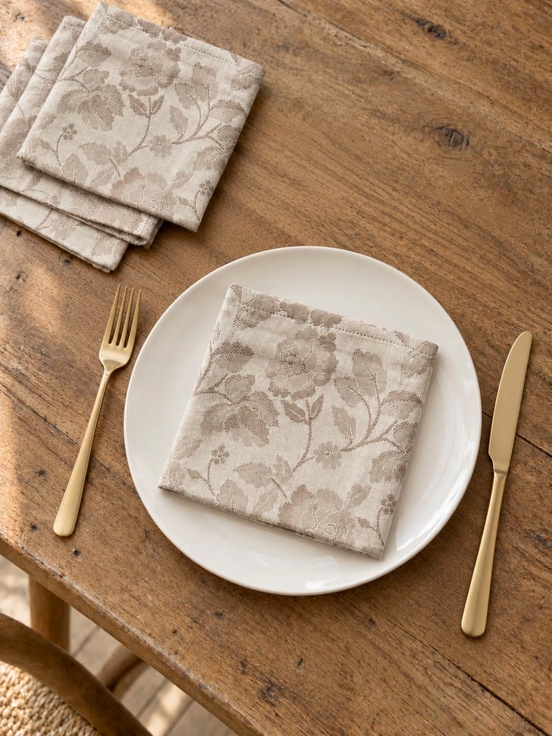 Servetter JACQUARD Sand - 4 st