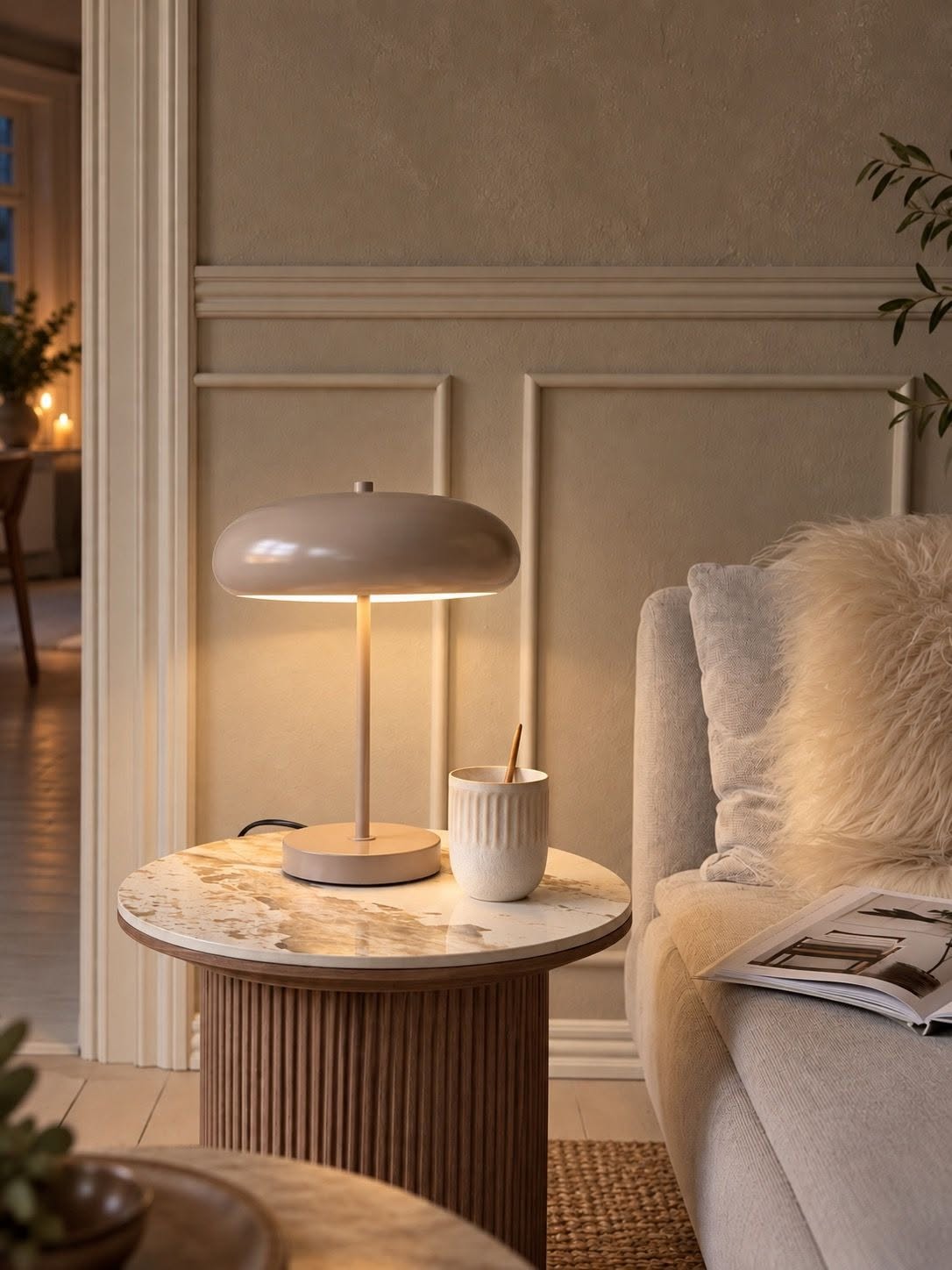 Bordlampe Taupe