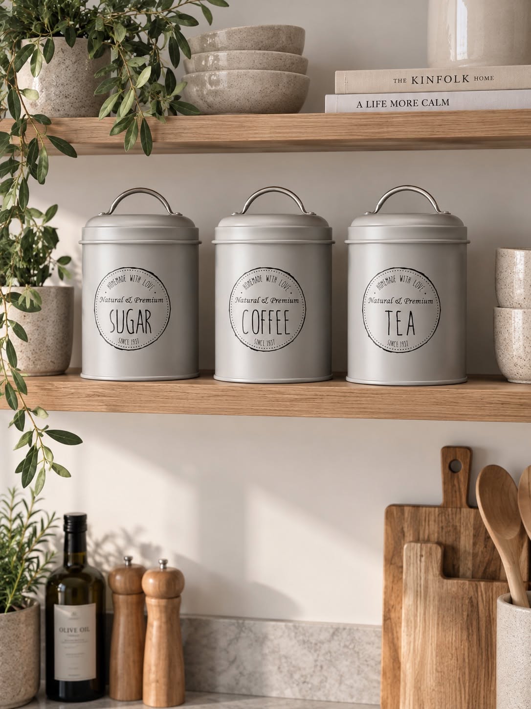 Burkar Taupe - Set om 3 st