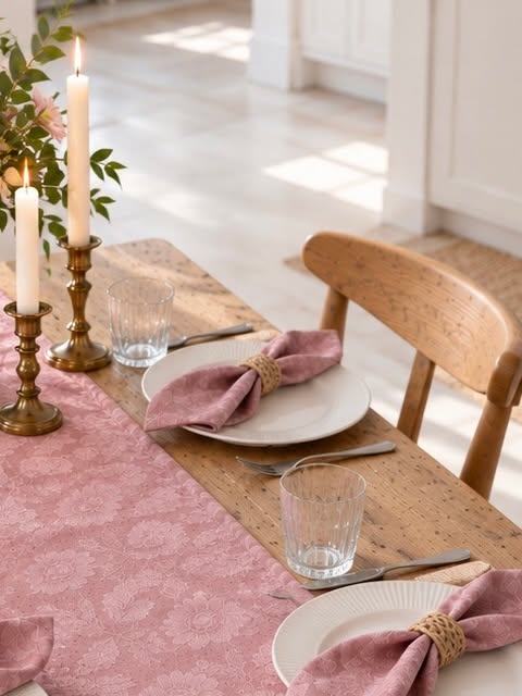 Servetter JACQUARD Rosa - 4 st