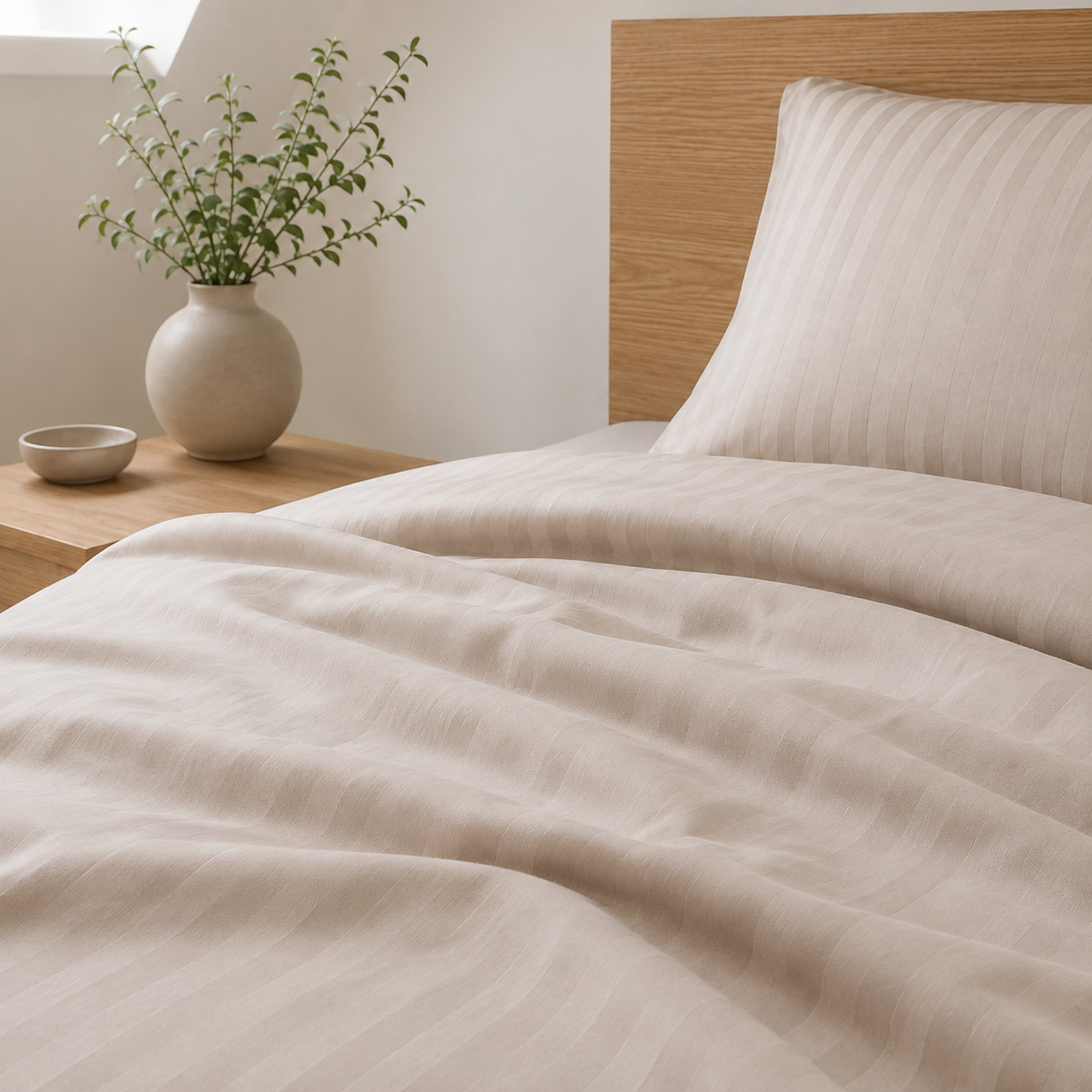 Bambu satin sängset, slottgrå 140x200