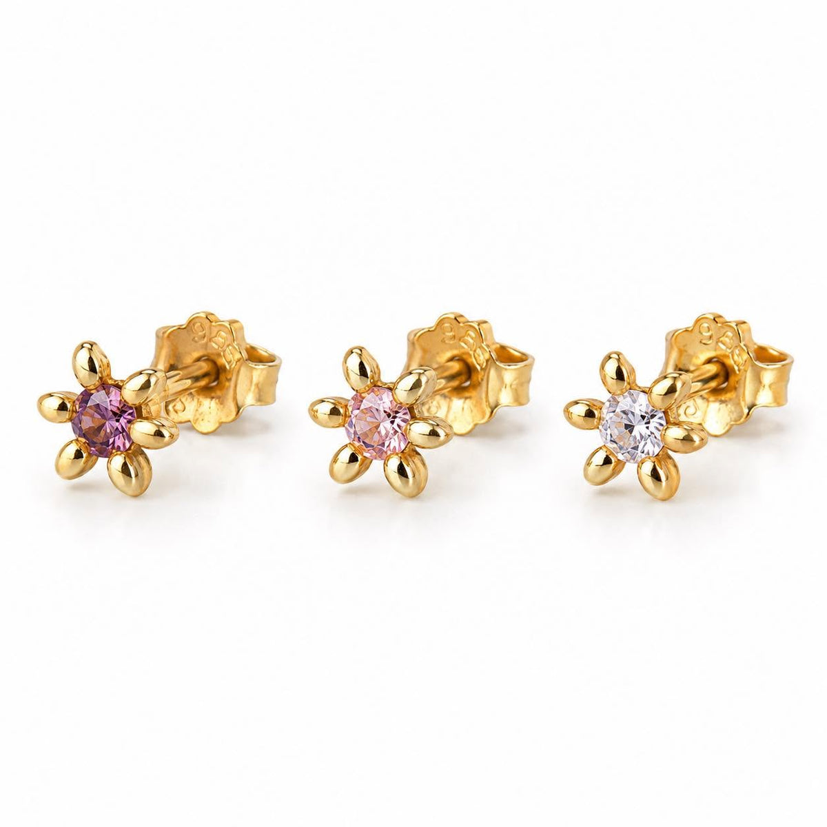 Mix box GIA Brun, rosa, klar 18K förgylld