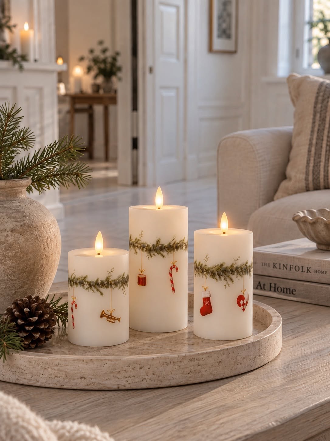 LED Blockljus Jul - Set om 3 st