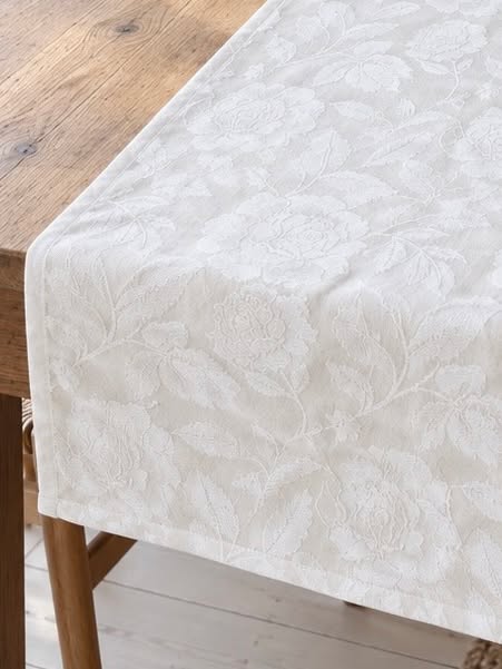 Bordslöpare JACQUARD vit