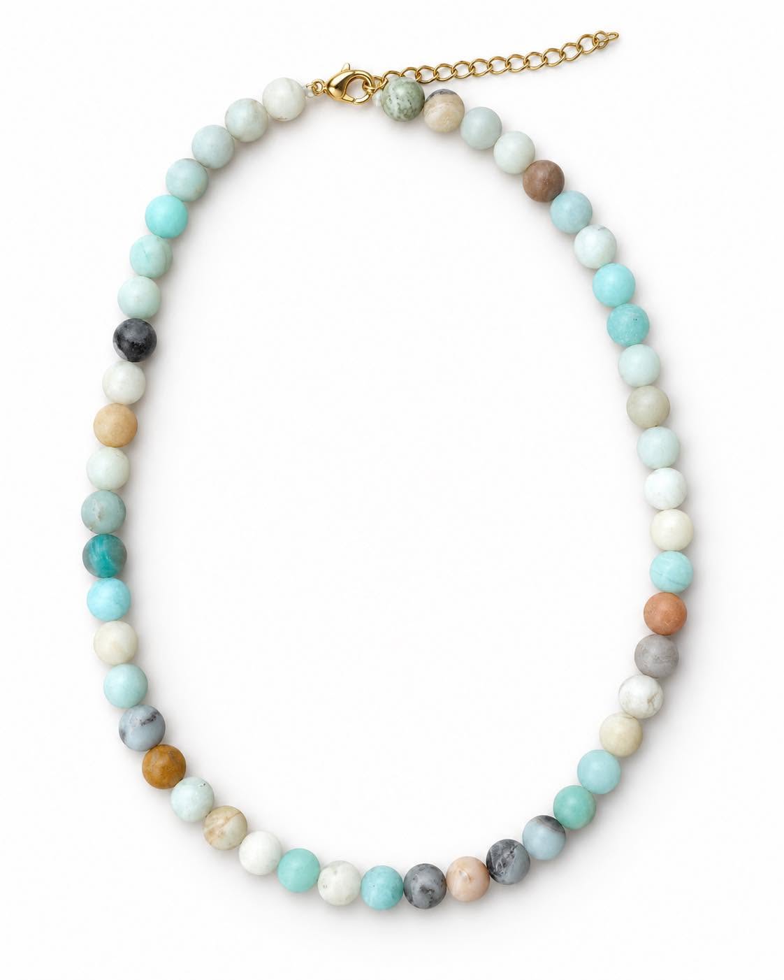 Halsband Mary Natur/Aqua Mix
