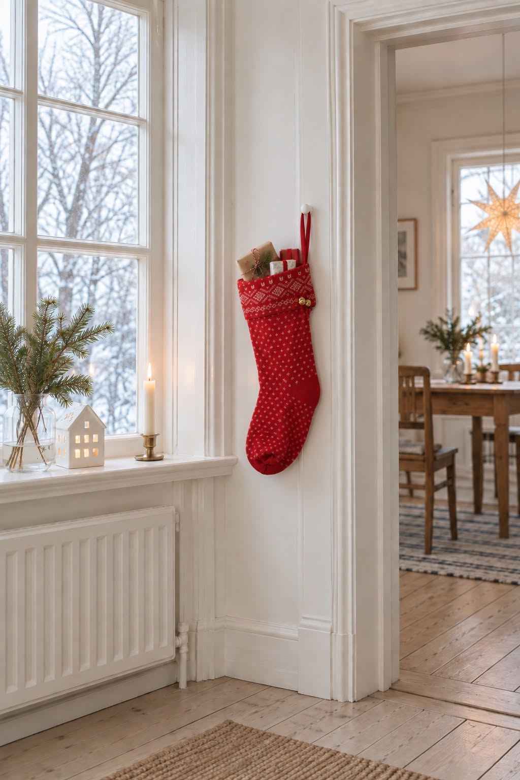 Julstrumpa stickad