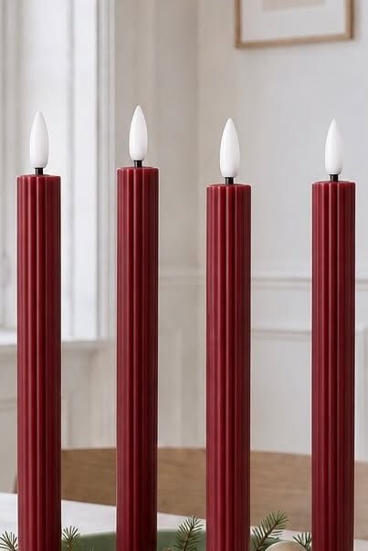 LED Stagelys räfflor och fjärrkontroll - Röd 4 st