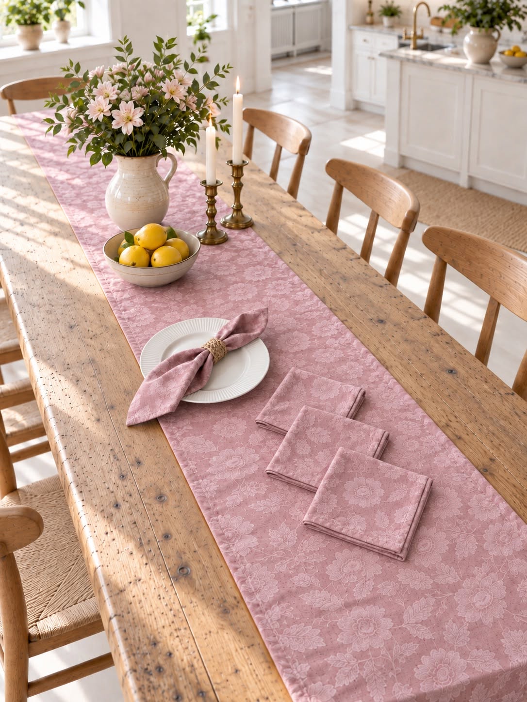 Servetter JACQUARD Rosa - 4 st