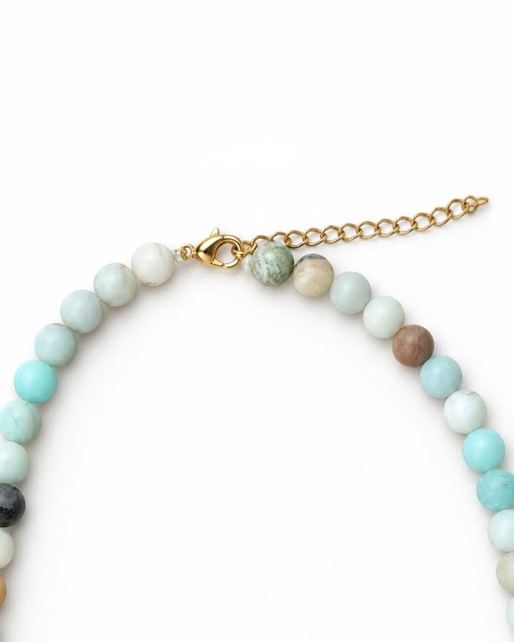 Halsband Mary Natur/Aqua Mix