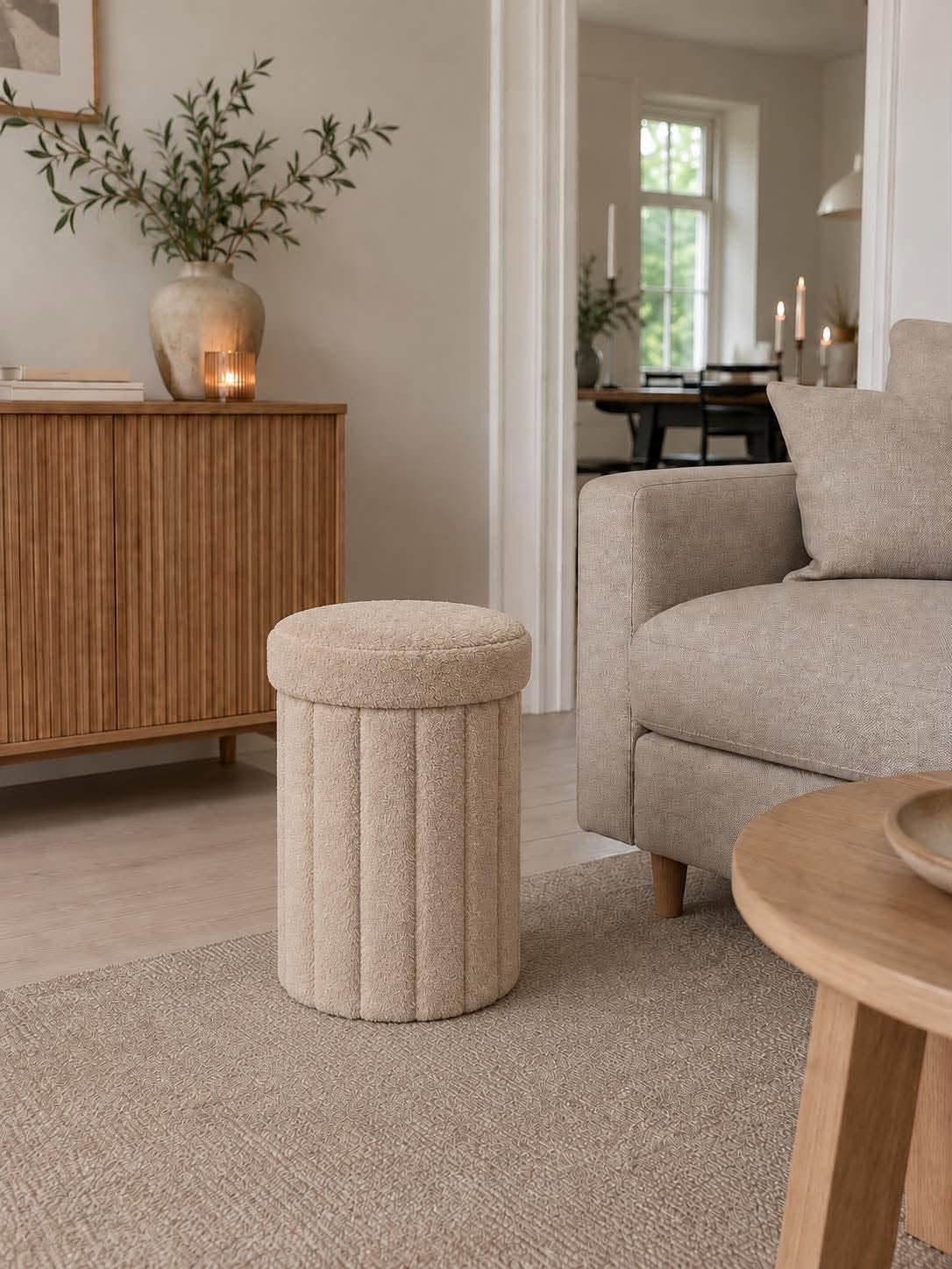 Puff med förvaring - Beige