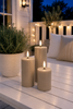 LED Utomhus Blockljus set med 3 st – Sandfärgade