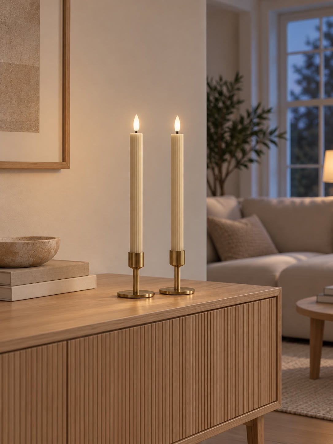 LED Stagljus räfflor och fjärrkontroll - Latte´