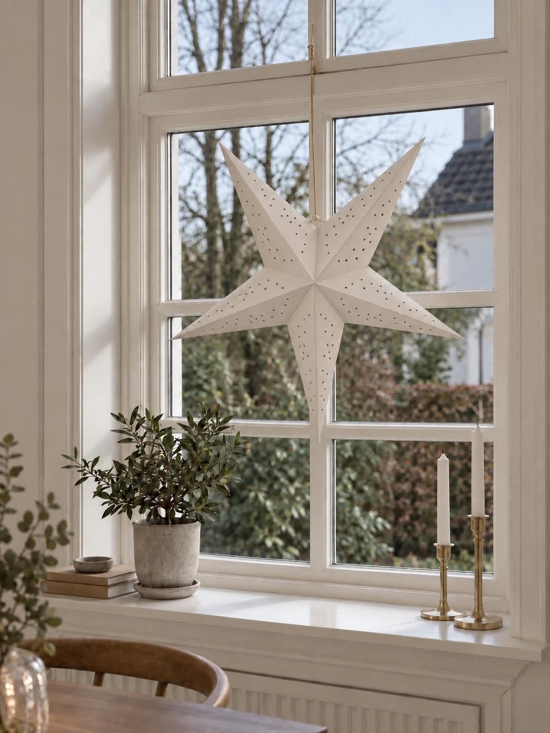 Stjärna med led ljus - Vit 60 cm