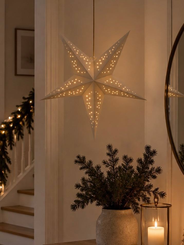 Stjärna med led ljus - Vit 60 cm