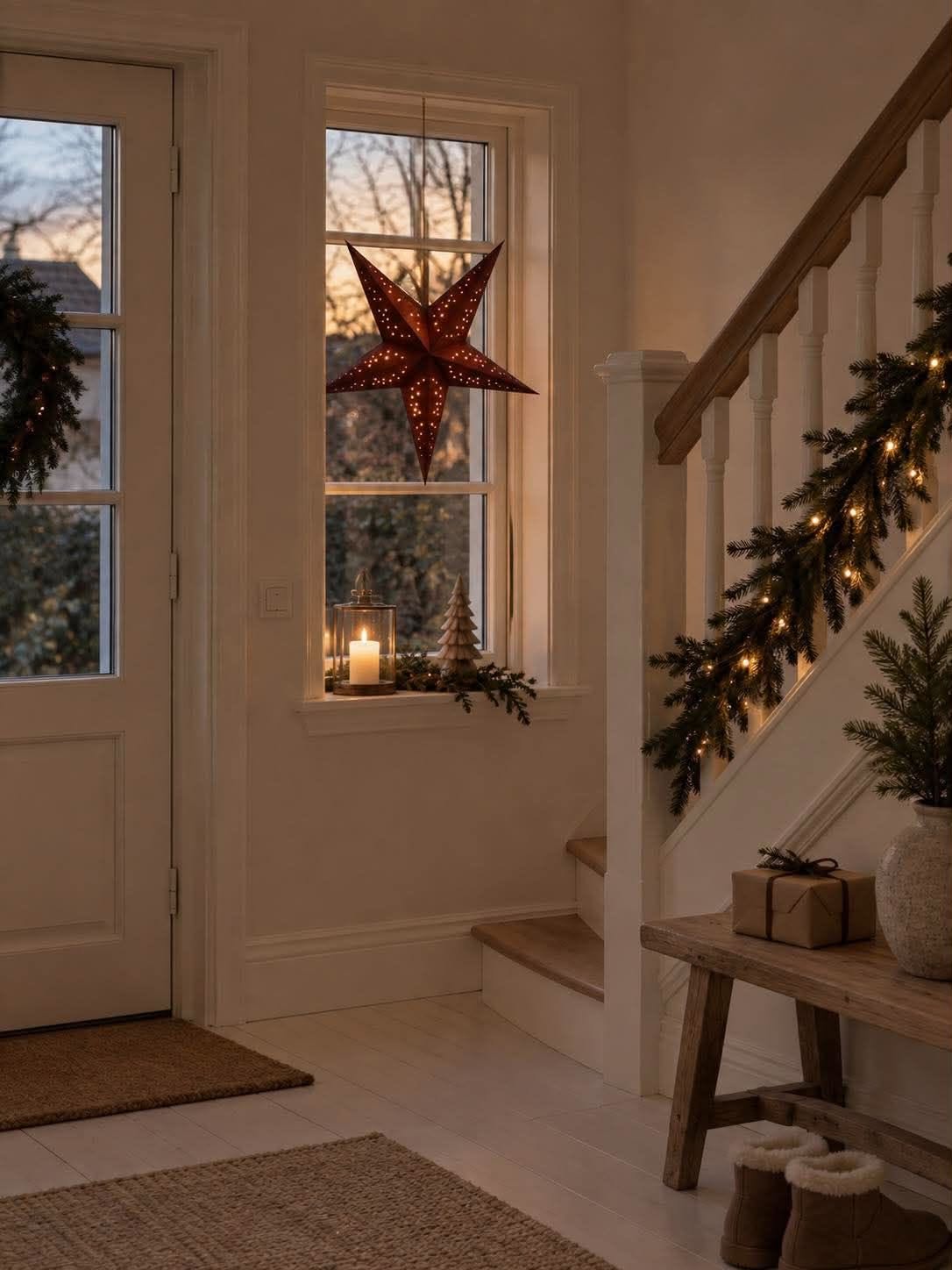 Stjärna med led ljus - Röd 60 cm