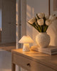 Bordslampa plisse uppladdningsbar - Vit