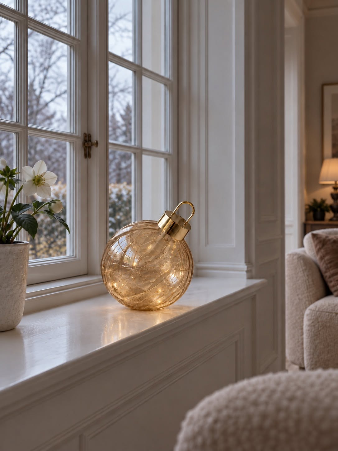 Julekugle twinkling - Amber