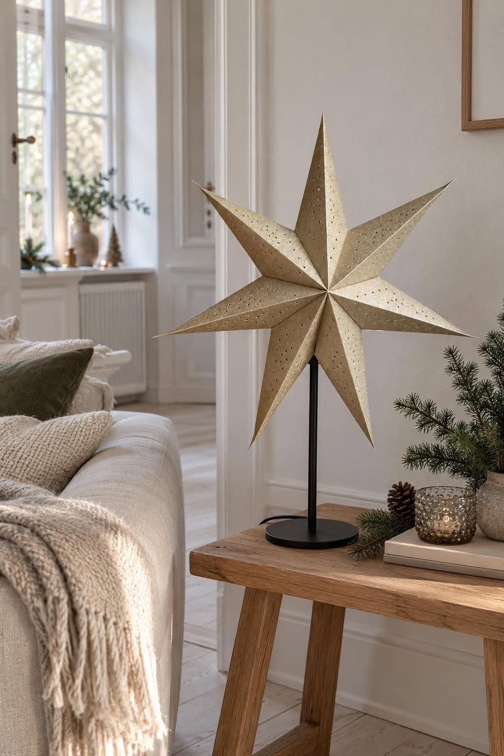 Stjerne bordlampe - Guld