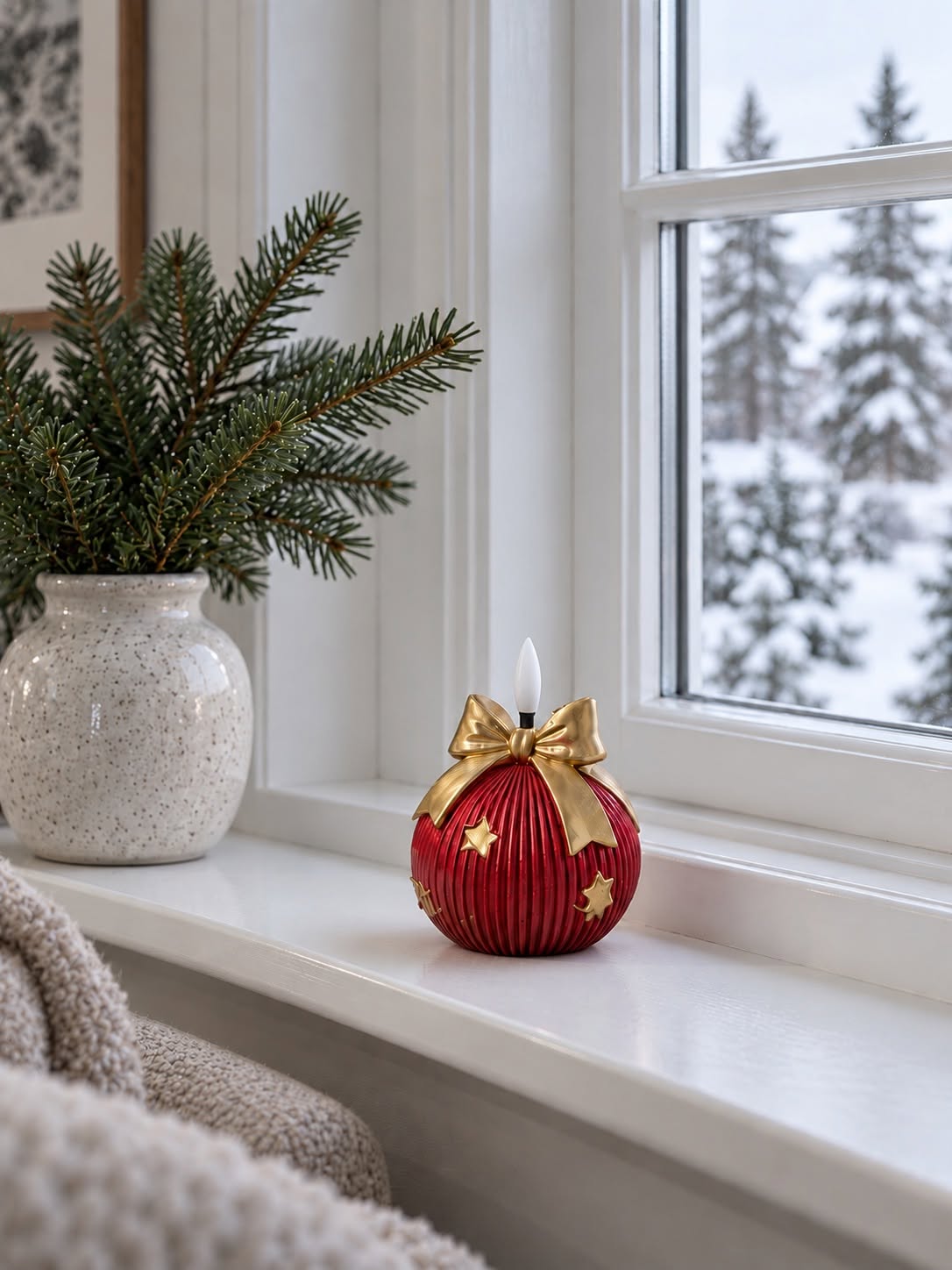 Julekugle med led lys - MIX