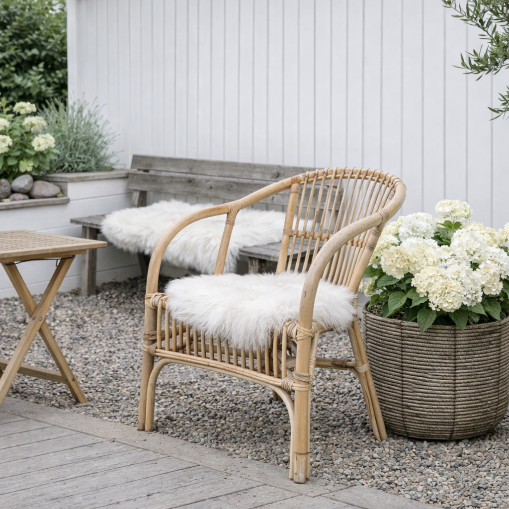 Sittskinn av lammskinn – Vit