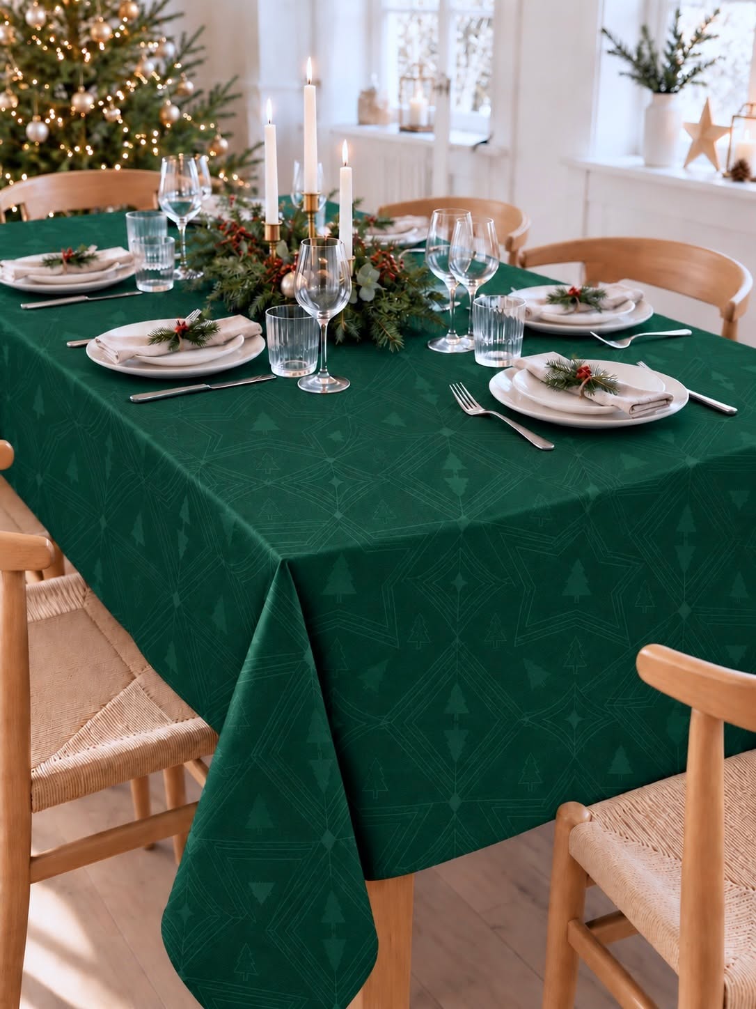 Julduk Jacquard - Grön 320cm