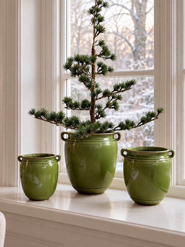 Krukke Olive hög – grön stengodskrukka