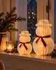 Snögubbe med led-ljus – papper med timer