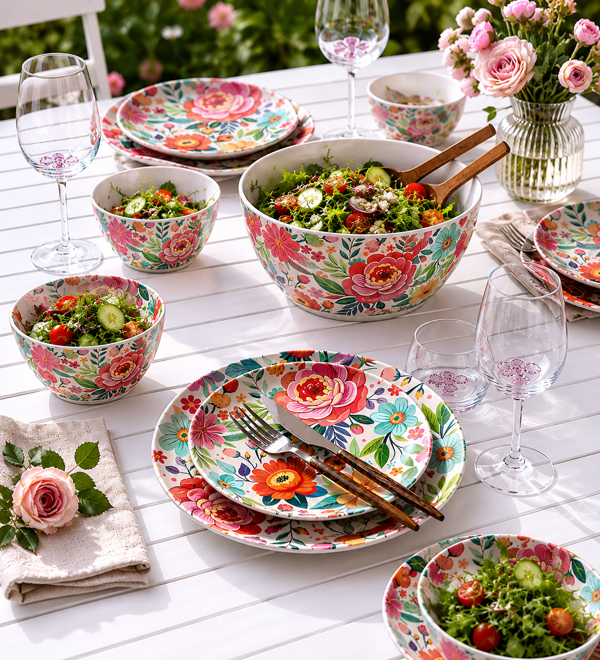 Tallrik flower melamin