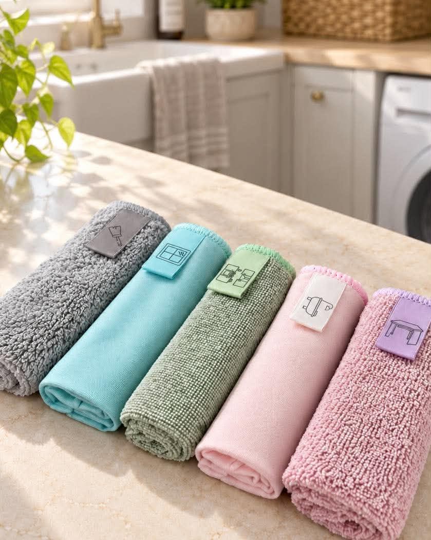 Set med 5 mikrofibertrasor – återanvändbara