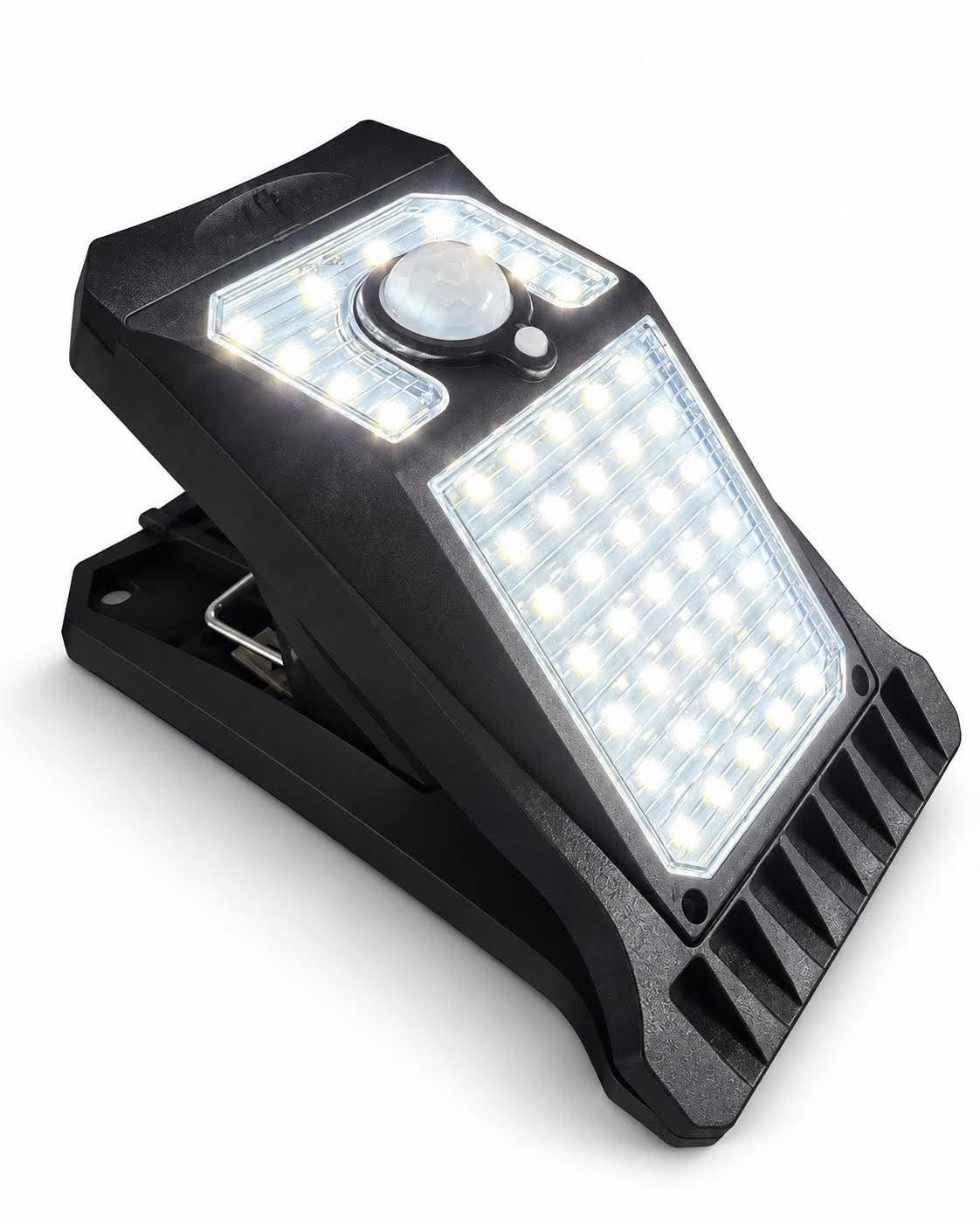 Clip-on-lampa med solcell och sensor – utomhusbelysning