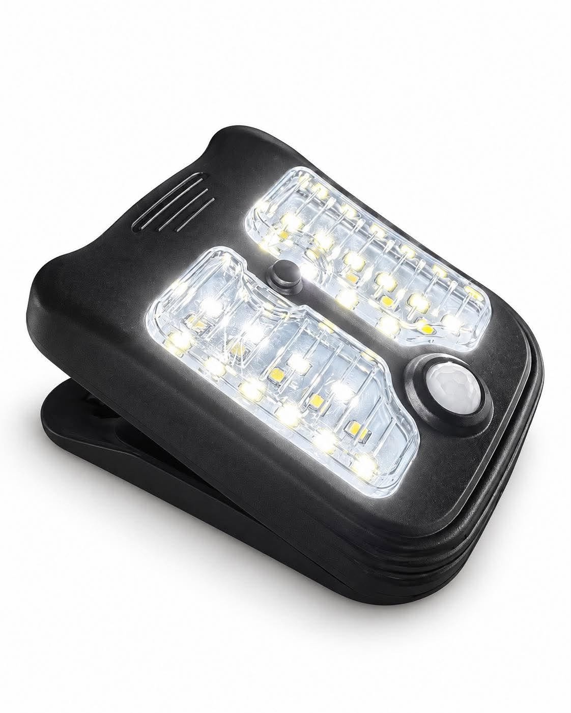 Clip-on-lampa med solcell och sensor