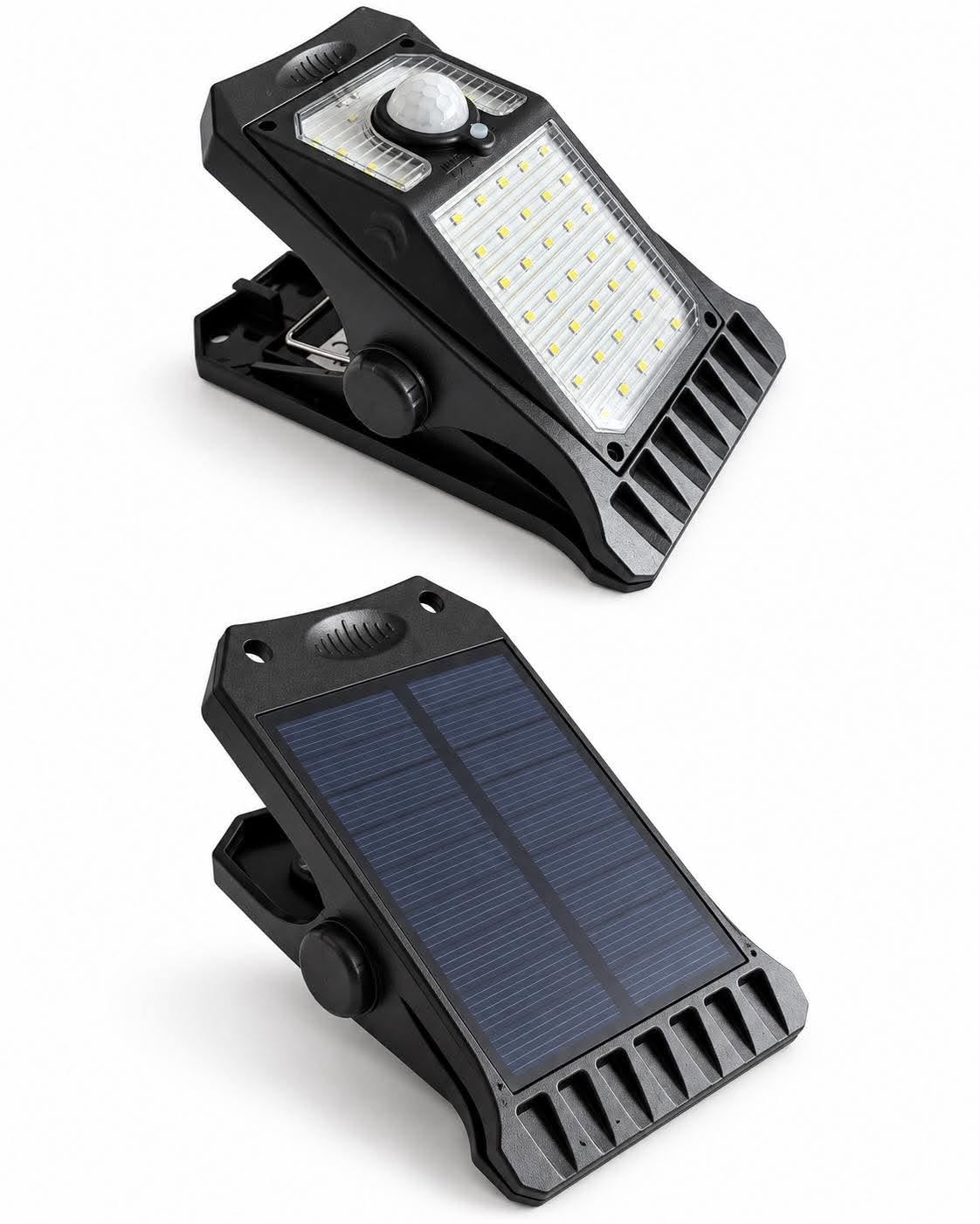 Clip-on-lampa med solcell och sensor – utomhusbelysning